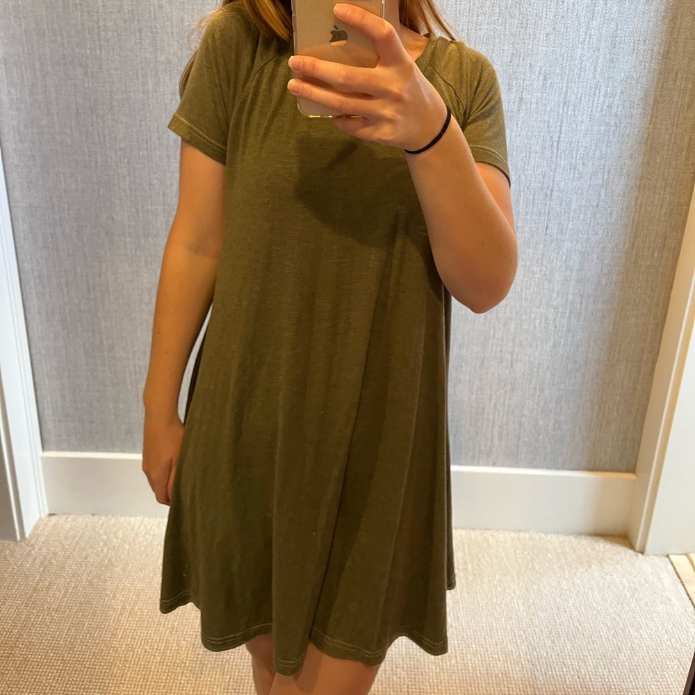 Green T-shirt dress